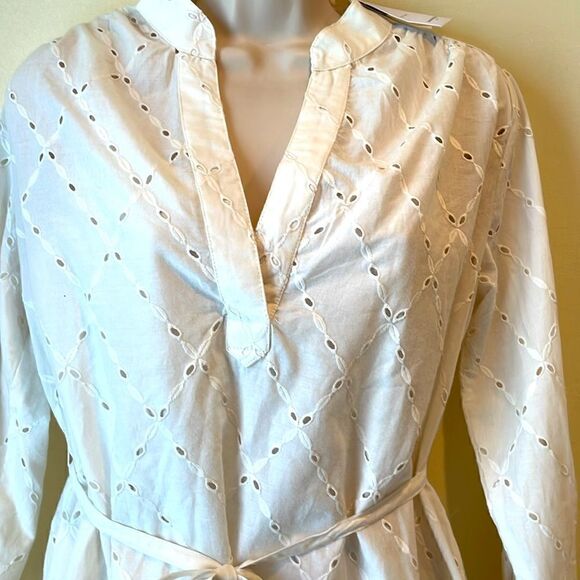 NWT Banana Republic White Eyelet Lace Cotton Dress Women's Size XS - Picture 3 of 10